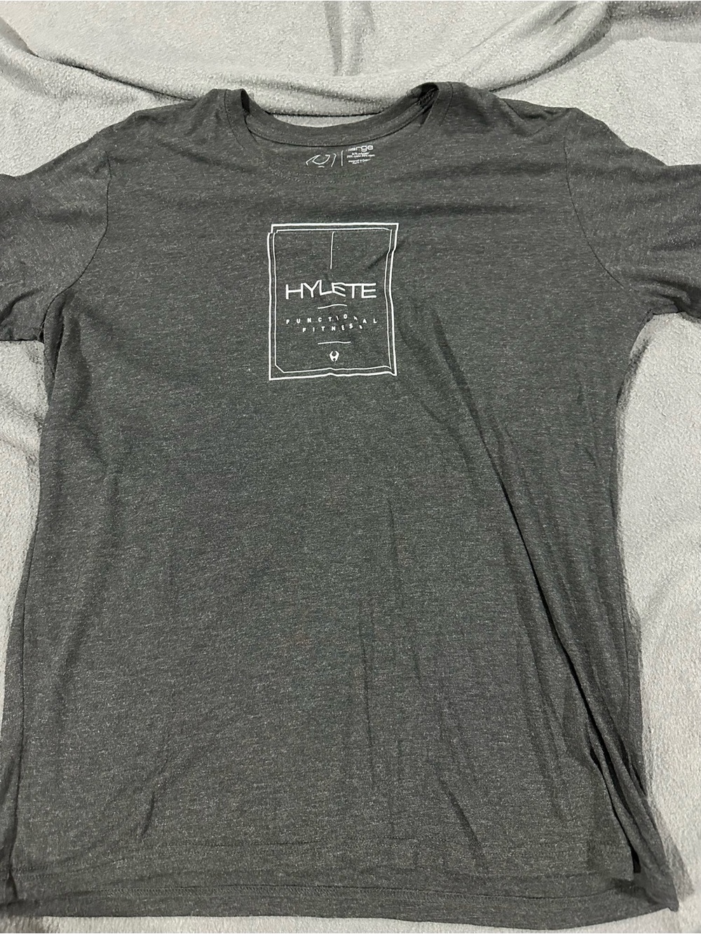 Hylete Men's Charcoal Graphic Crew Tee with White Logo